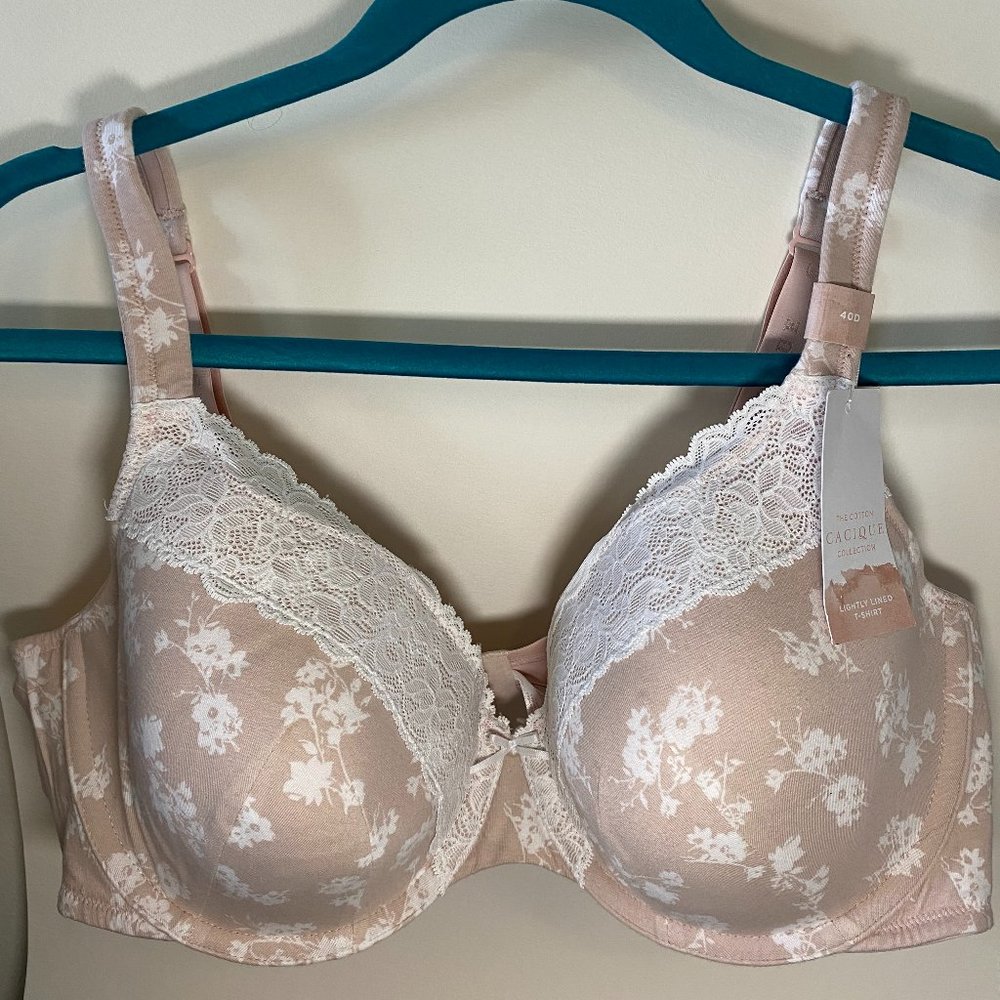 Lane Bryant Cacique Baby Pink Floral Lace Bra